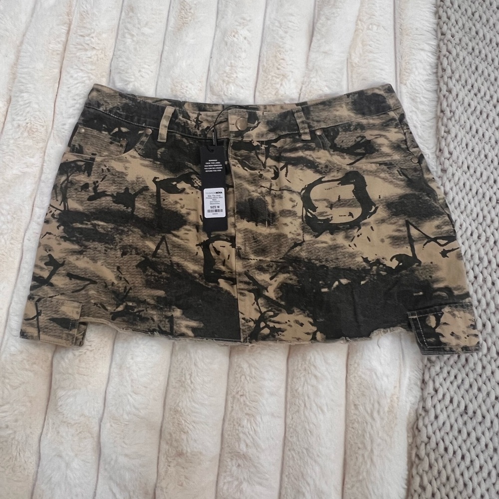 Fashion Nova Black and Tan Micro Mini Skirt